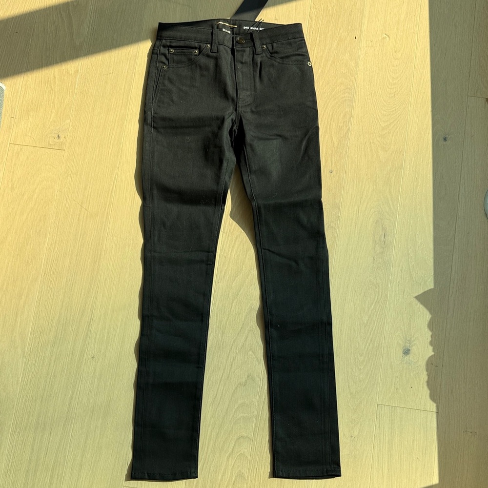 Saint Laurent Black Jeans with Gold Detail